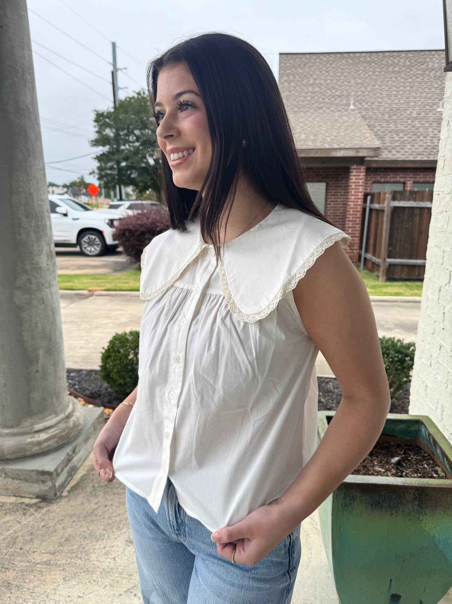 Amalfi Peter Pan Collared Top
