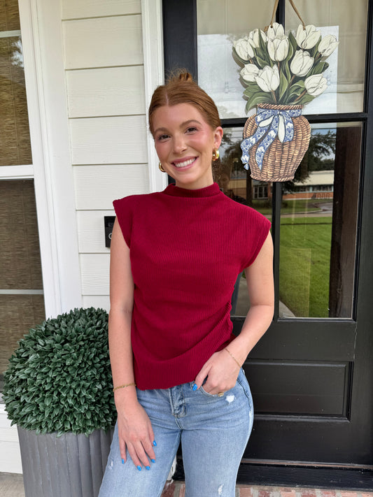 Wine & Dine Mock Neck Top