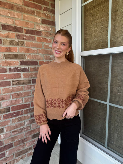 Hayes Embroidered Scalloped Sweater