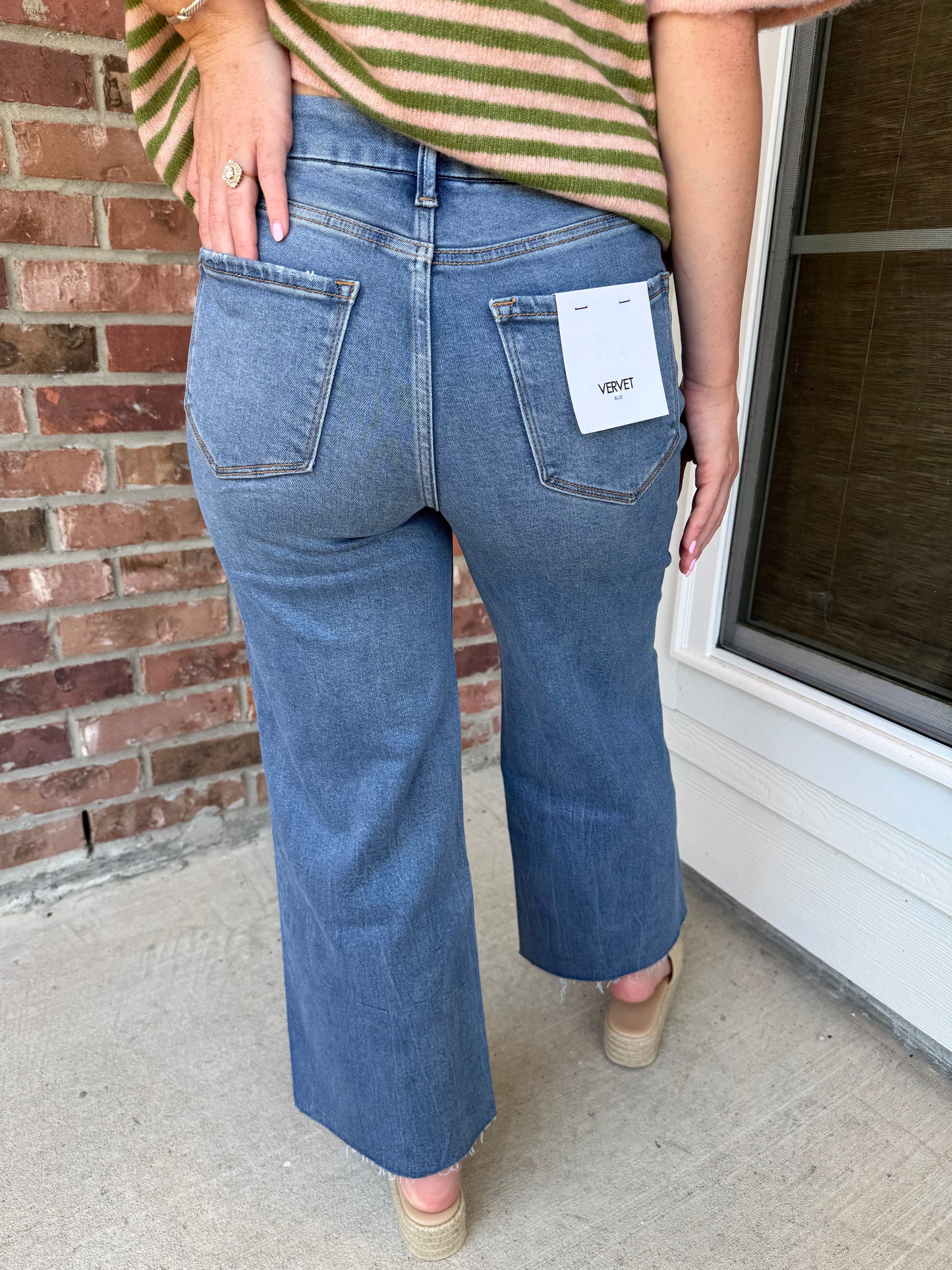 Vervet High Rise Comfort Crop Wide Jeans