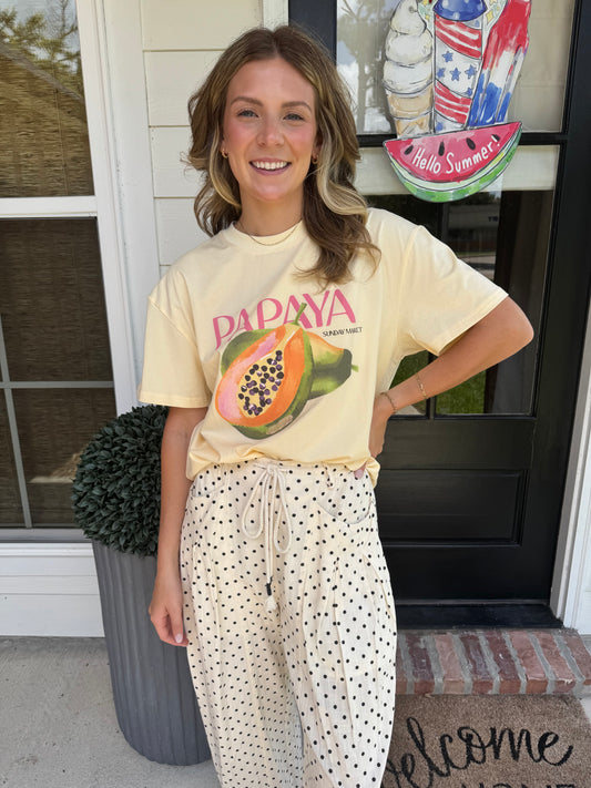 Papaya Crew Neck Graphic T-shirt