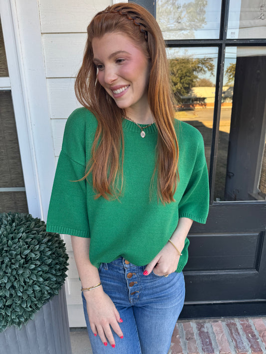 Everyday Kelly Green Knit Top