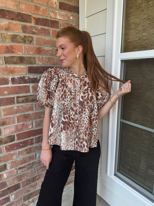 Wild Side Button Up Top