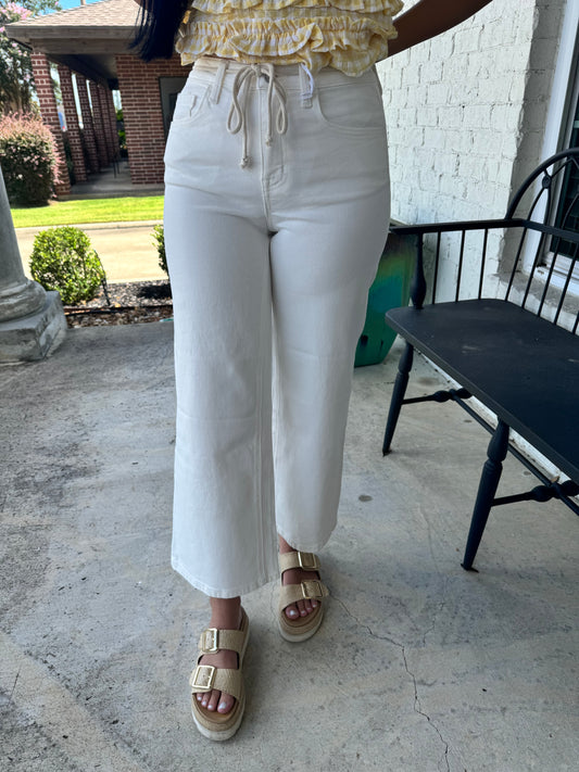 Summer Styles High Rise Drawstring Vervet Jeans