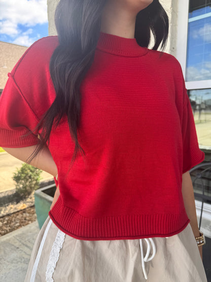 Everyday Red Lightweight Knit Tee