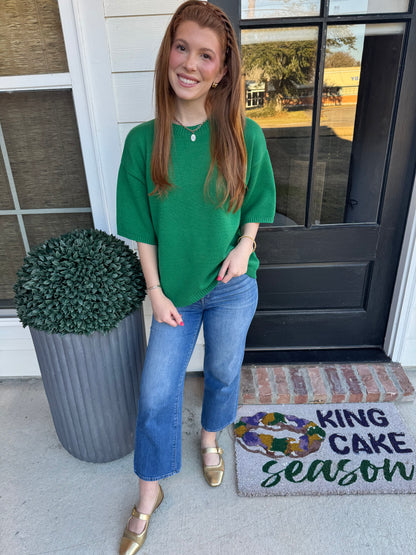 Everyday Kelly Green Knit Top