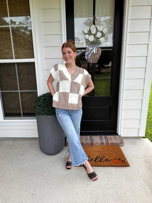 Checkered Sweater Vest