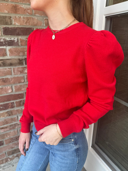Poppy Red Crew Sweater