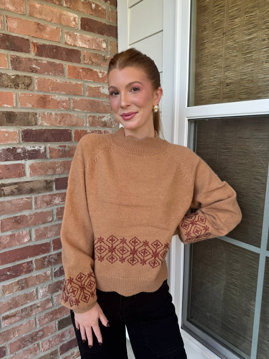 Hayes Embroidered Scalloped Sweater