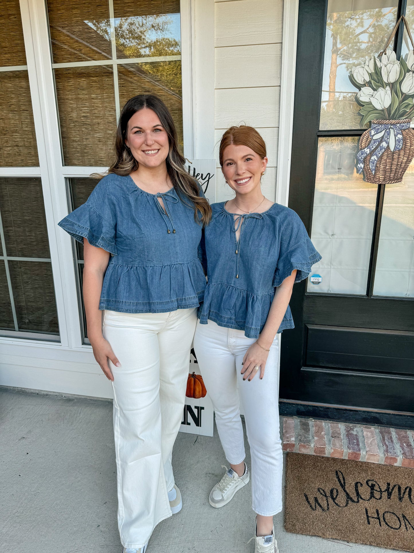 Daring Denim Peplum Top