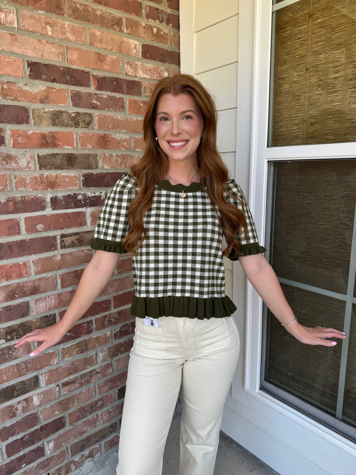 Give Me Gingham Knit Top