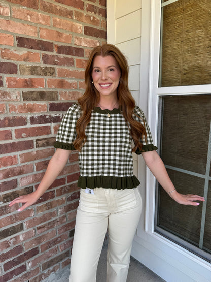 Give Me Gingham Knit Top