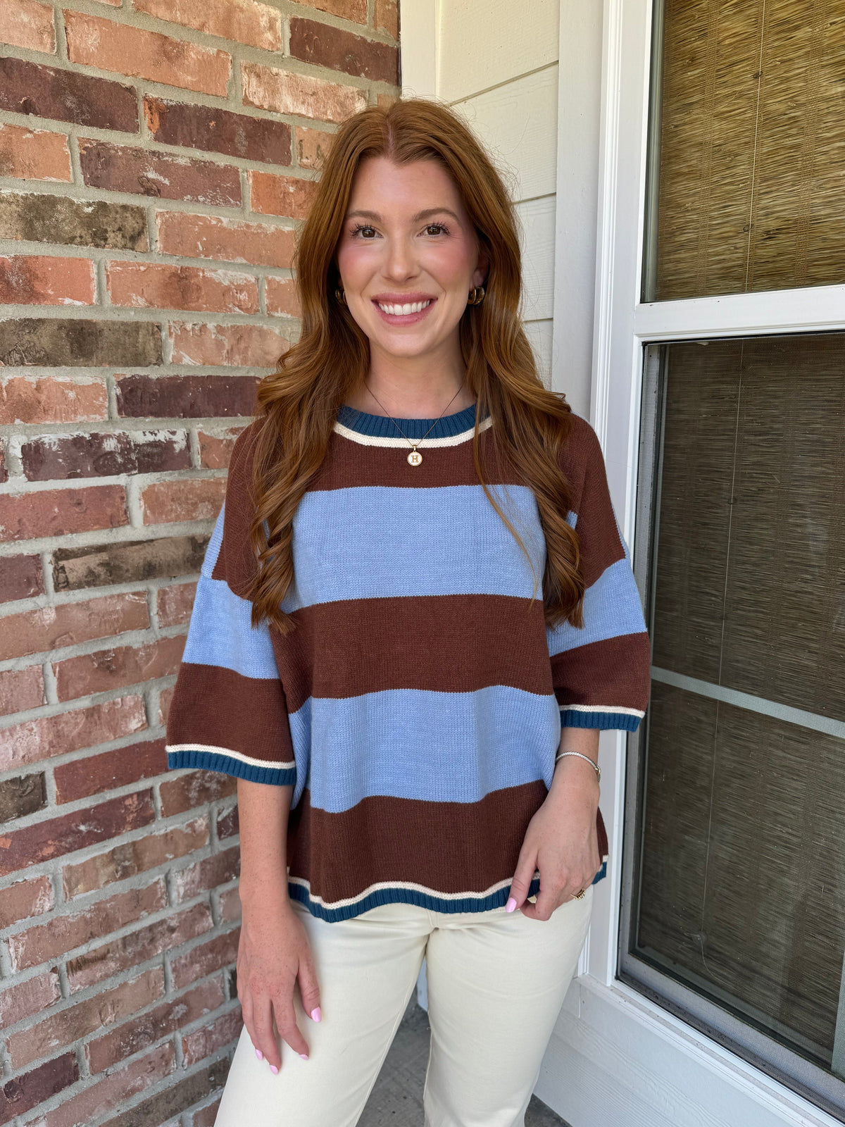 Wide Striped Sweater Top