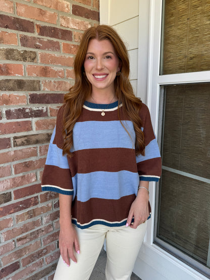 Wide Striped Sweater Top