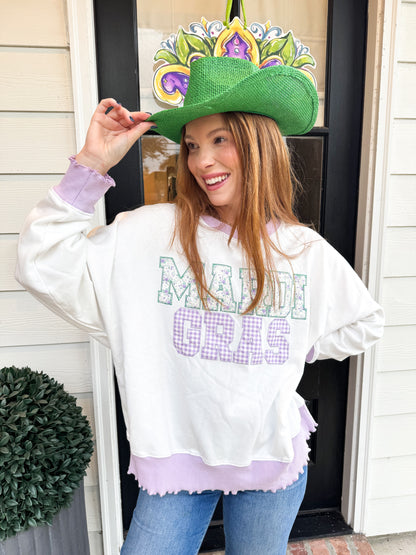 Mardi Gras Embroidered Sweatshirt