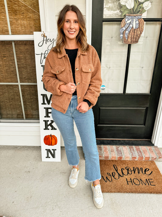 Cozy Caramel Sherpa Jacket