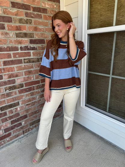 Wide Striped Sweater Top