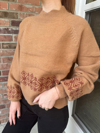 Hayes Embroidered Scalloped Sweater