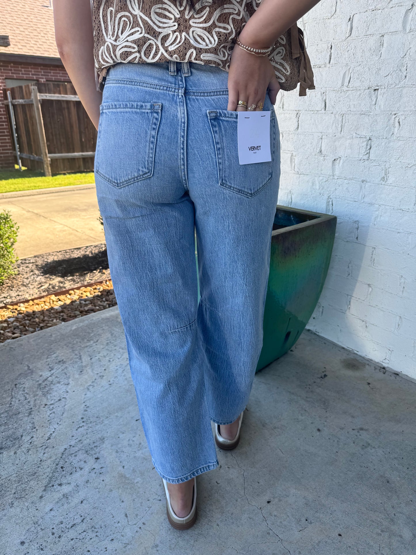 Vervet High Rise Light Wash Barrel Jeans