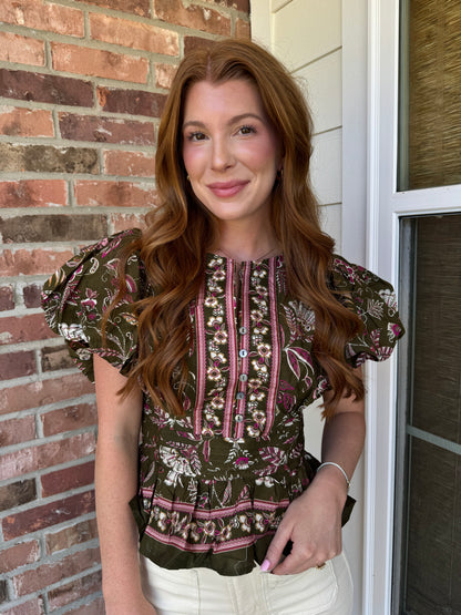 Classy Gal Floral Peplum Top