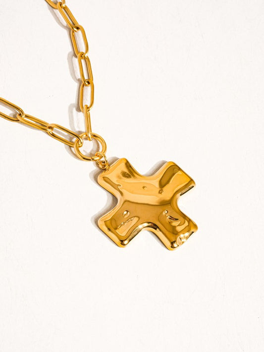 Hammered Cross Necklace