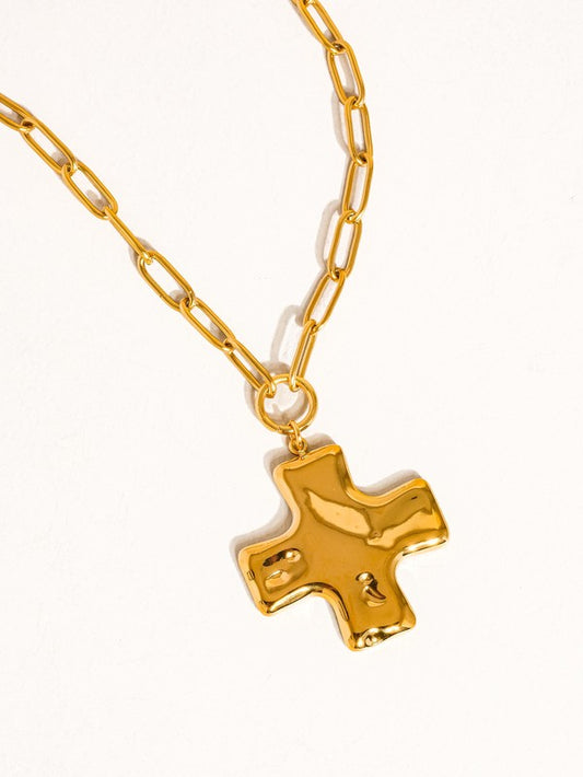 Hammered Cross Necklace