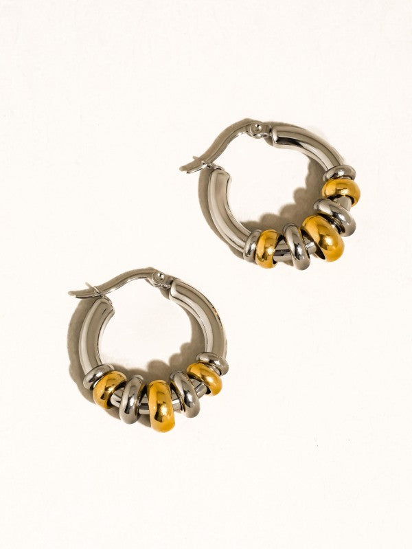 Two Tone Hoop Earrings