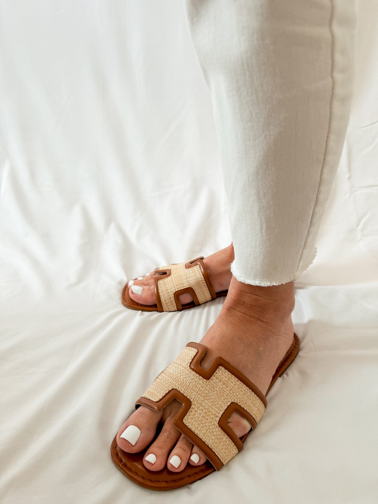 Brown Rattan Sandals