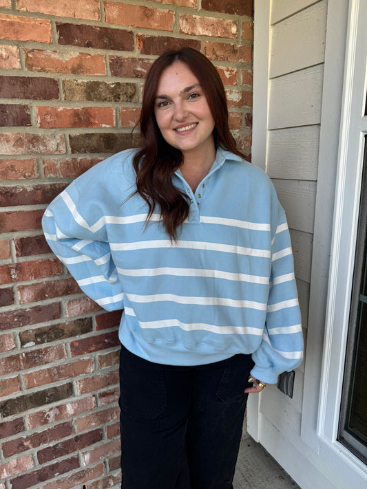 Goodbye Blues Striped Pullover