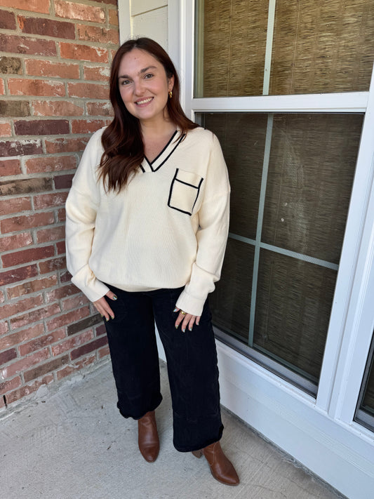 Loft Collared Pocket Knit Sweater