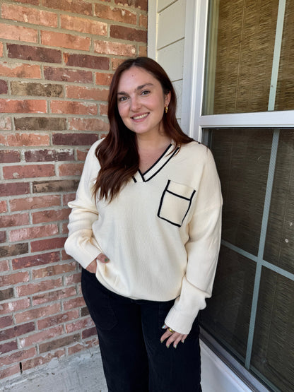 Loft Collared Pocket Knit Sweater