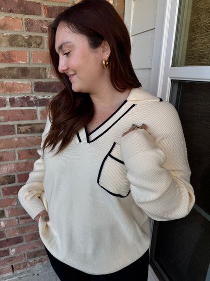 Loft Collared Pocket Knit Sweater