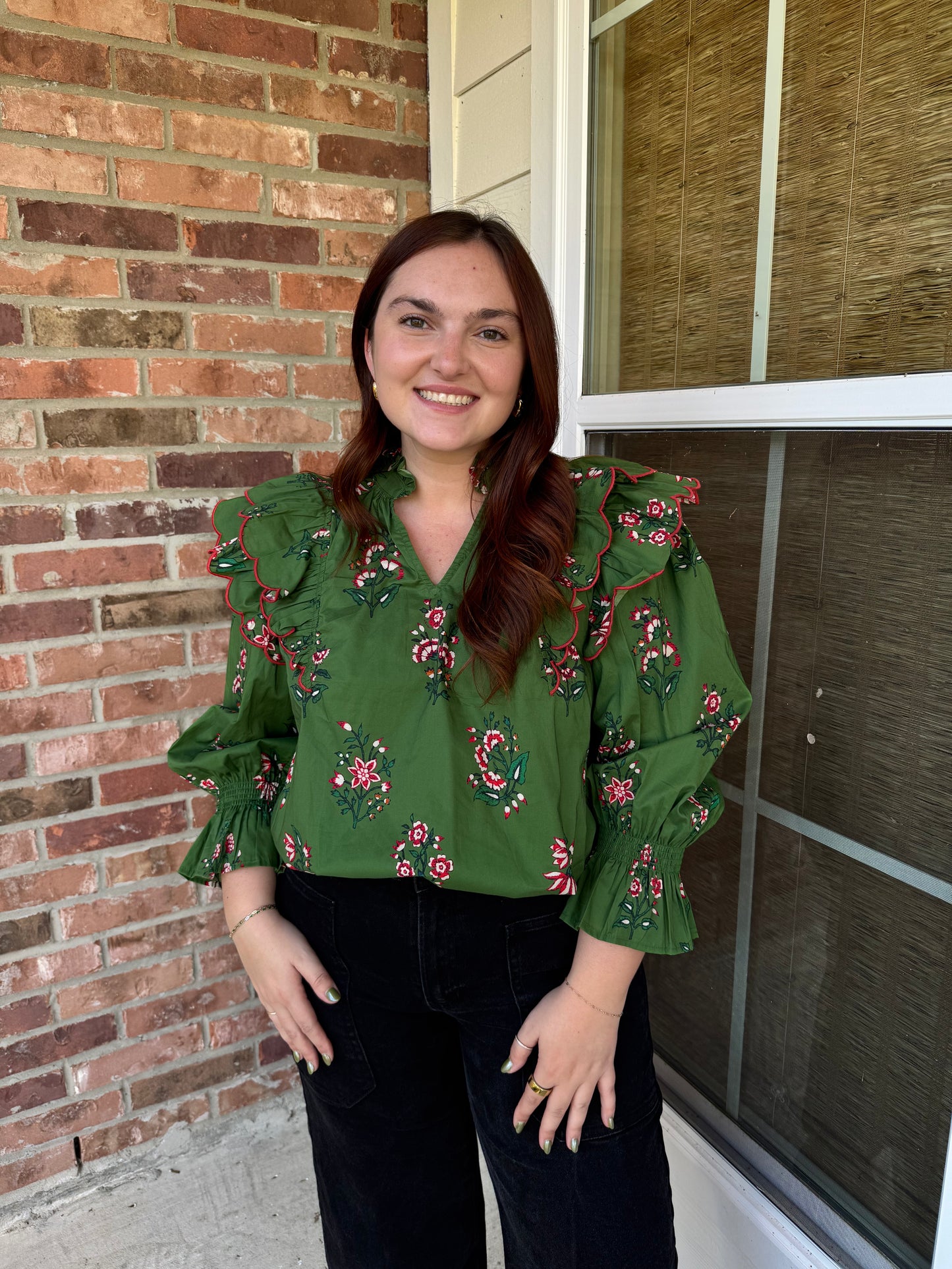 Sage Floral Blouse