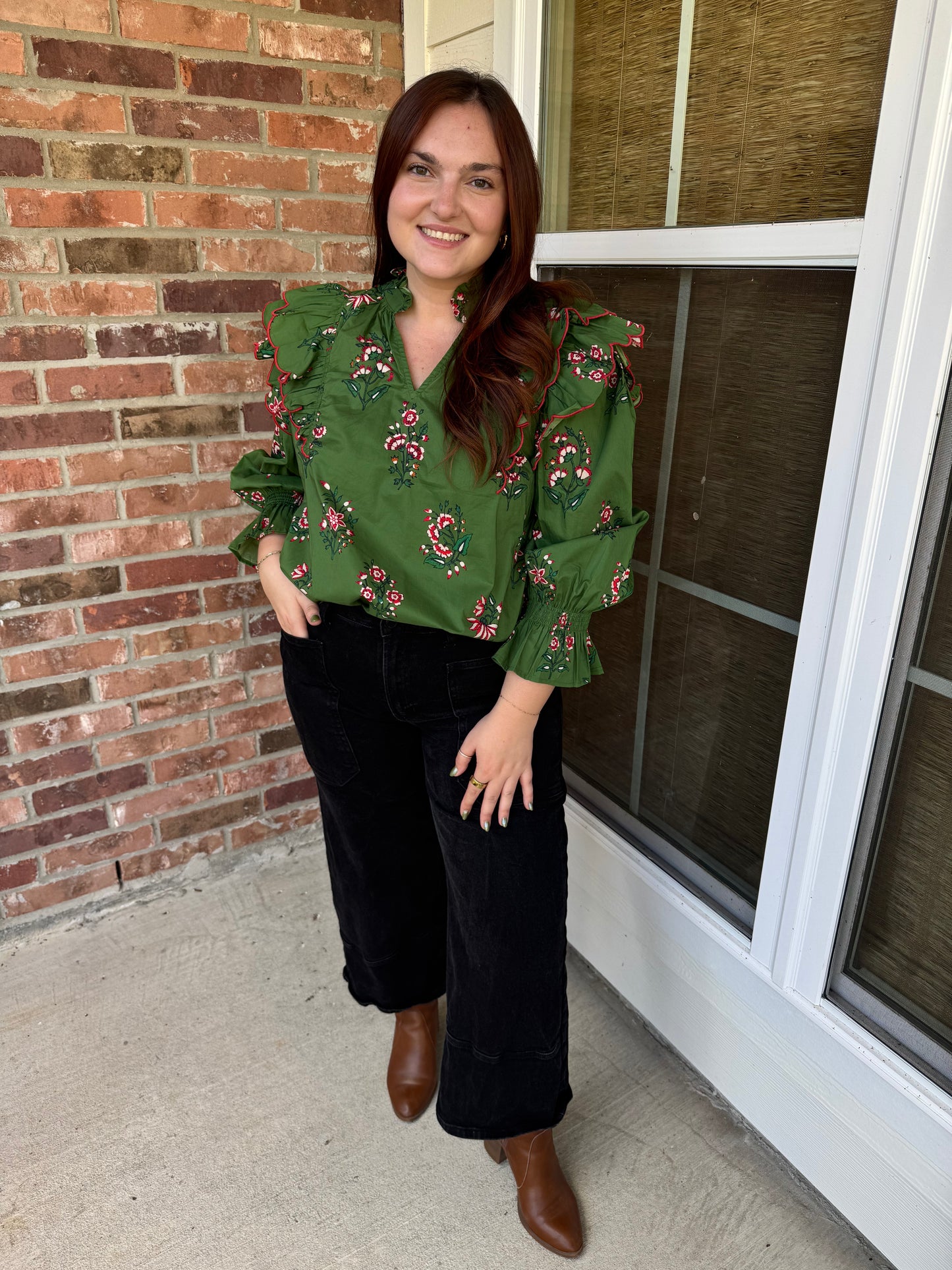 Sage Floral Blouse