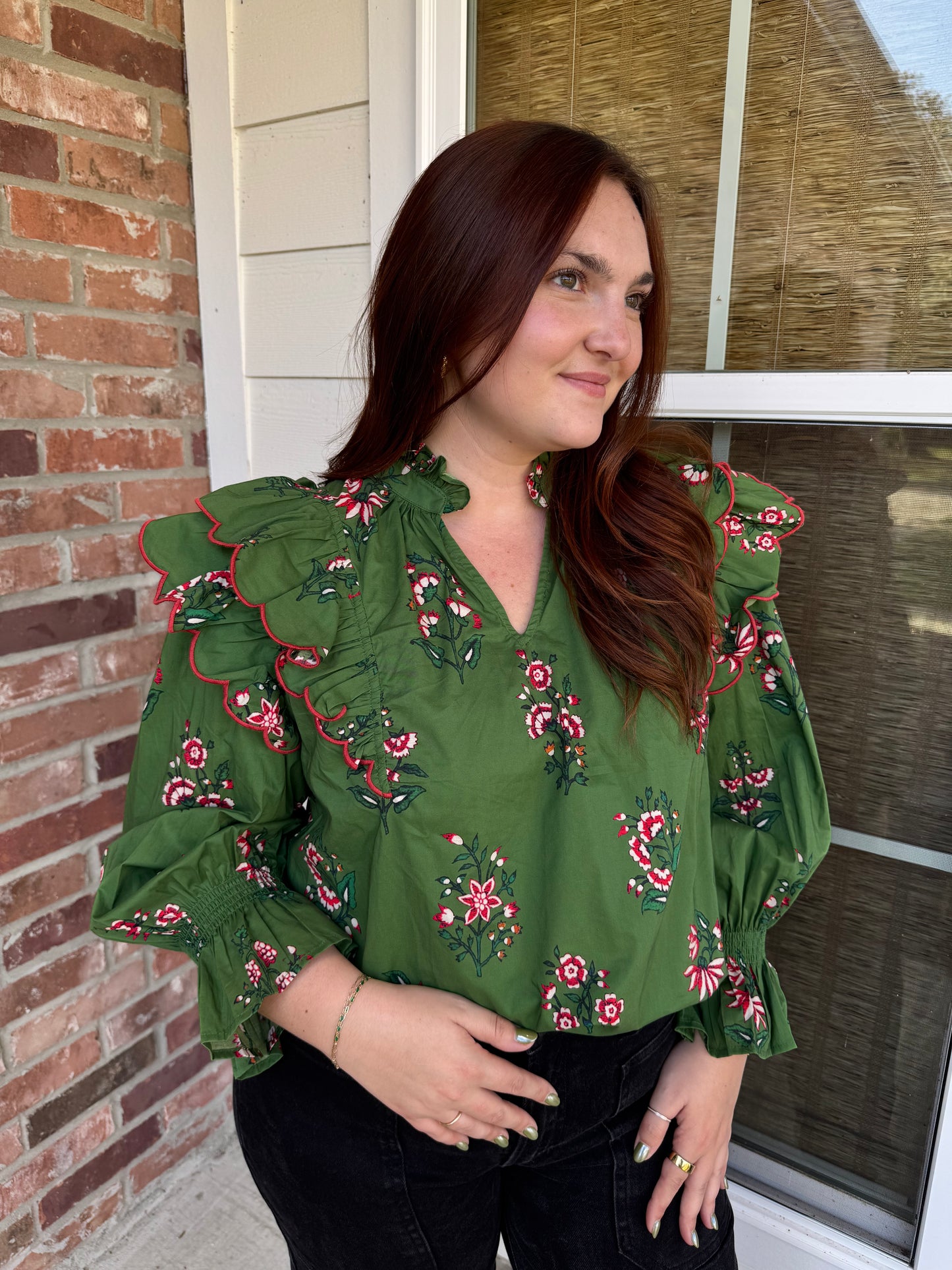Sage Floral Blouse