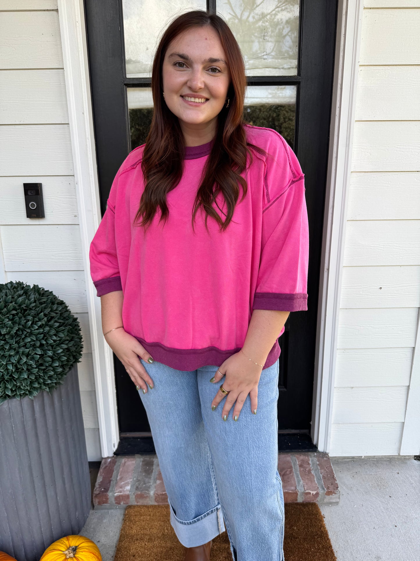 Tess Washed Oversized Sweatshirt Top