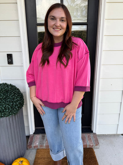 Tess Washed Oversized Sweatshirt Top