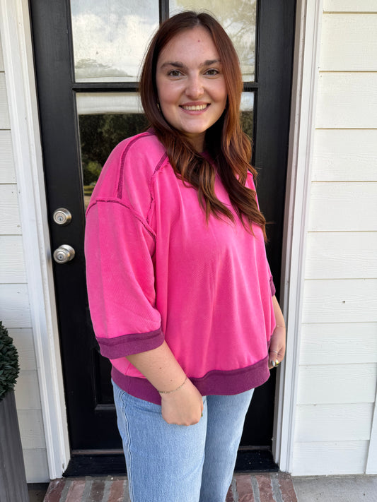 Tess Washed Oversized Sweatshirt Top