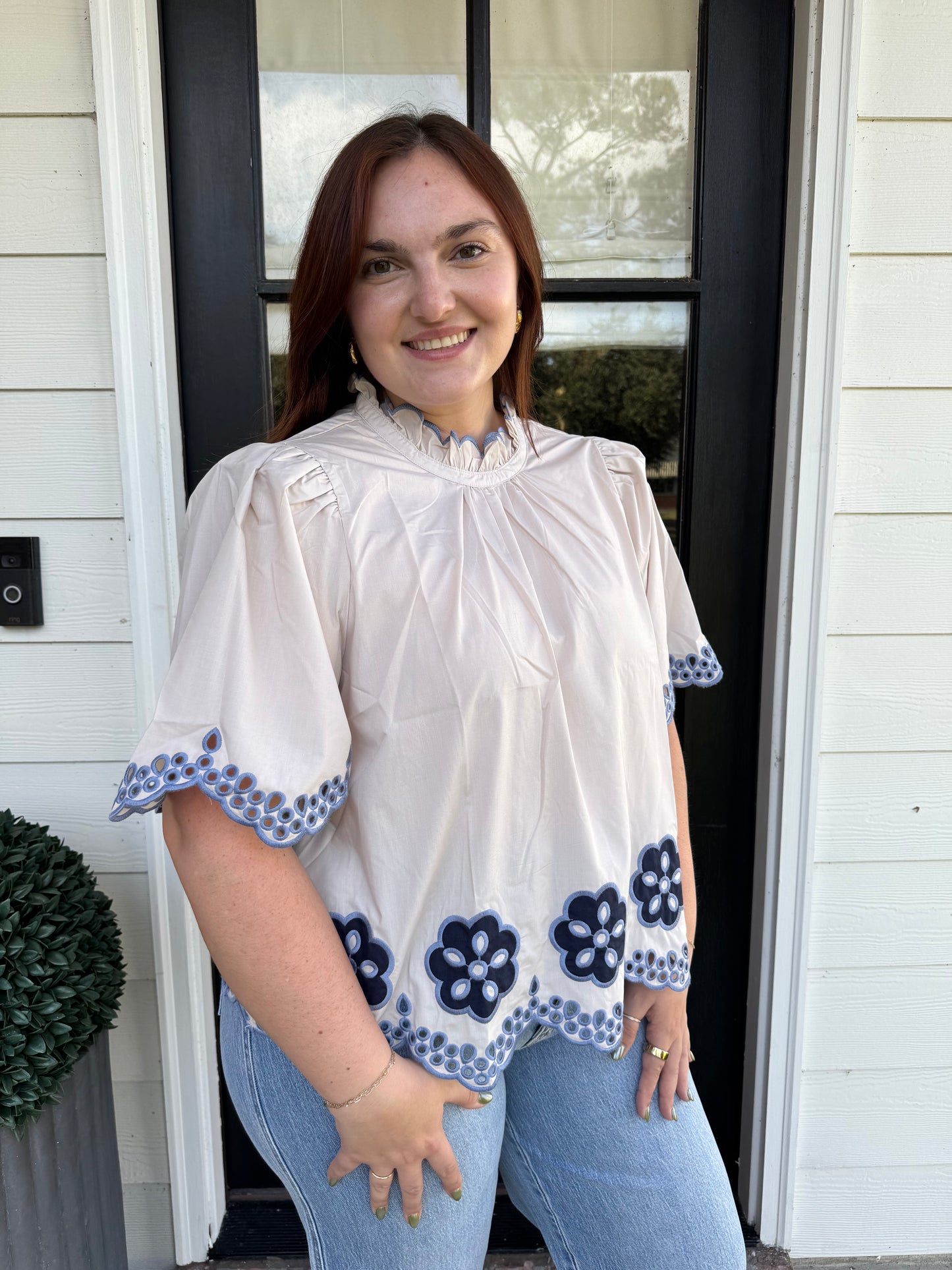 Leo Eyelet Blouse