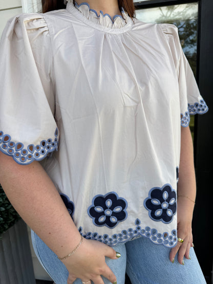 Leo Eyelet Blouse