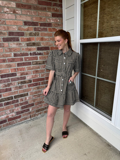 Check Yes Belted Dress