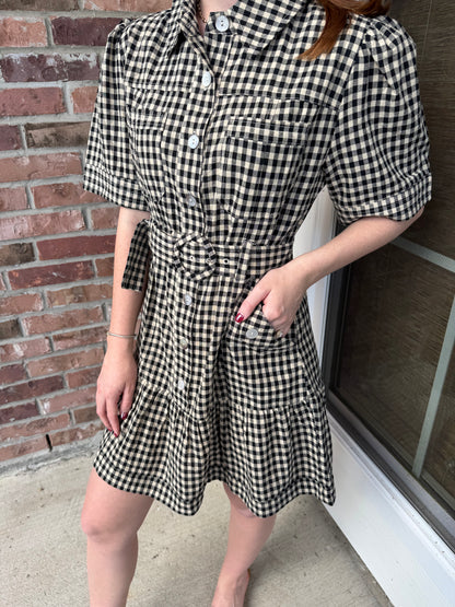Check Yes Belted Dress