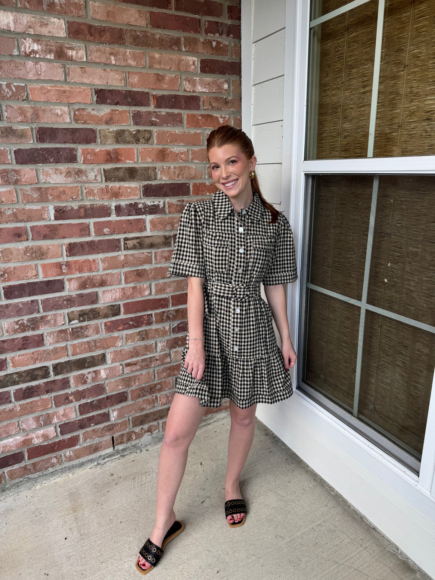 Check Yes Belted Dress