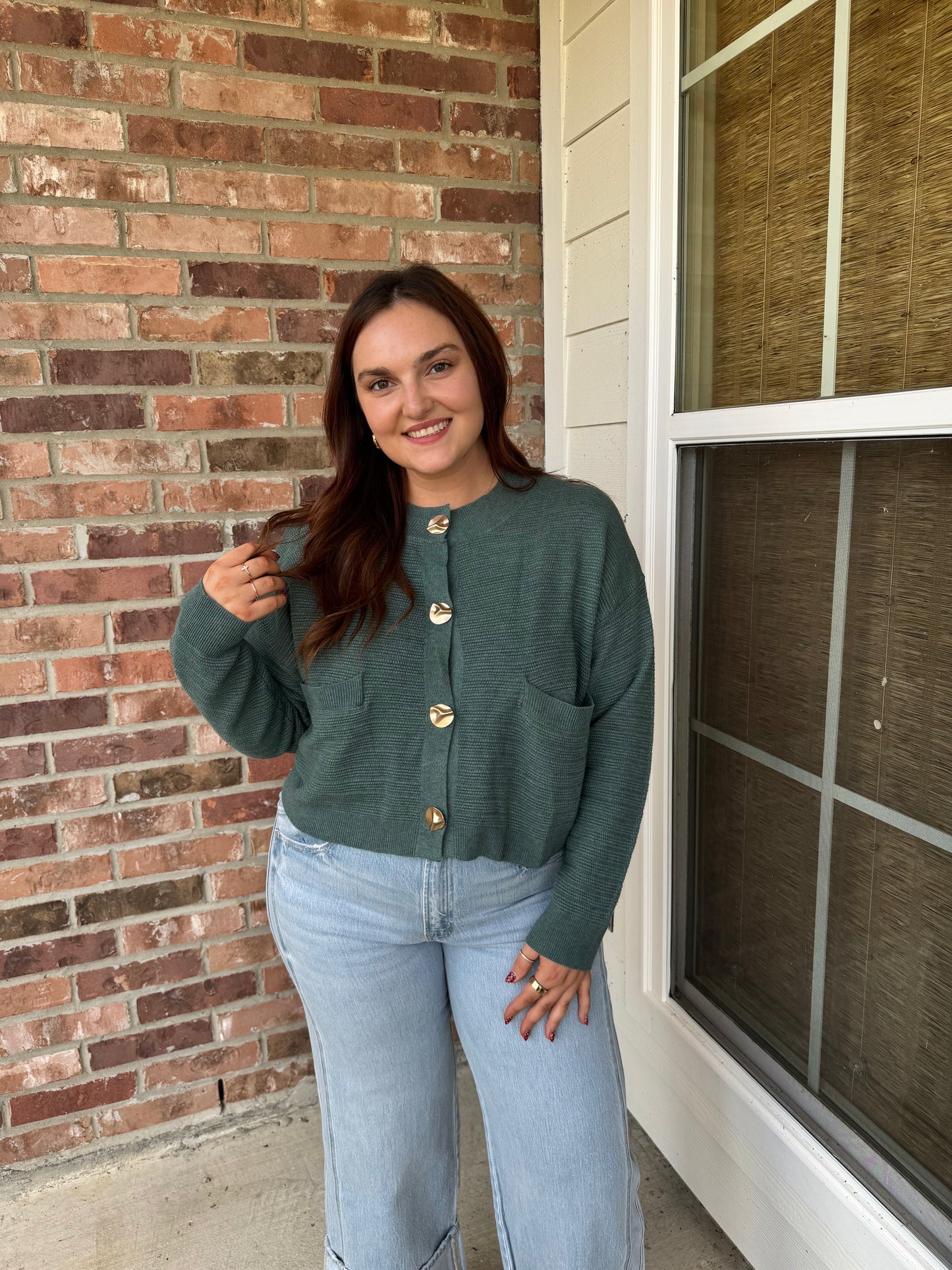 Kendra Gold Button Cardigan