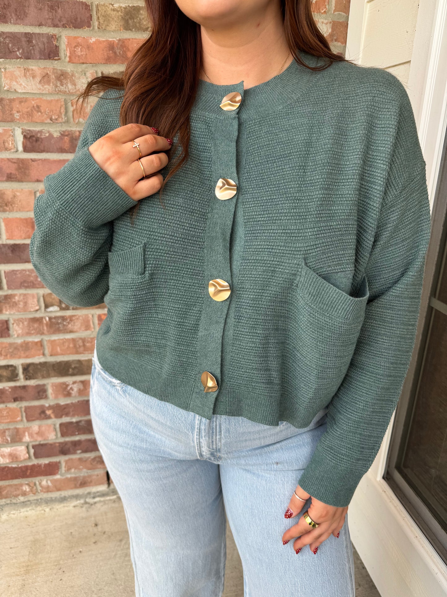 Kendra Gold Button Cardigan