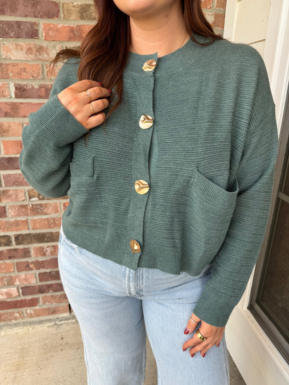 Kendra Gold Button Cardigan