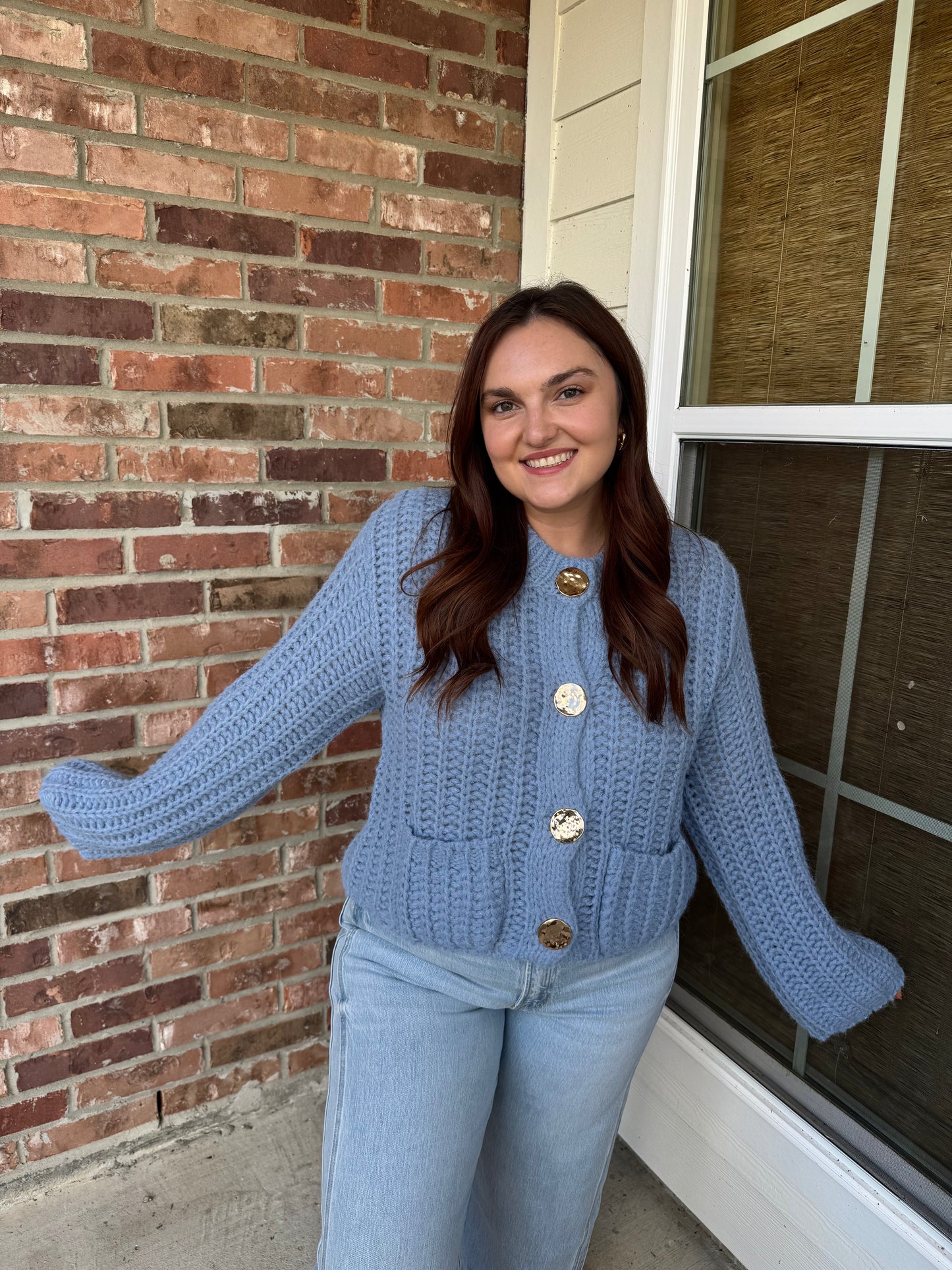 Norma Chunky Knit Gold Button Sweater