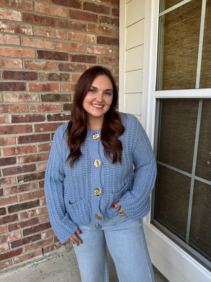 Norma Chunky Knit Gold Button Sweater