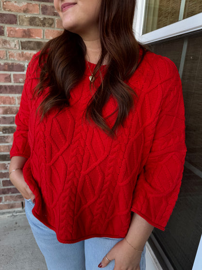 Ember Cable Knit Bell Sleeve Sweater