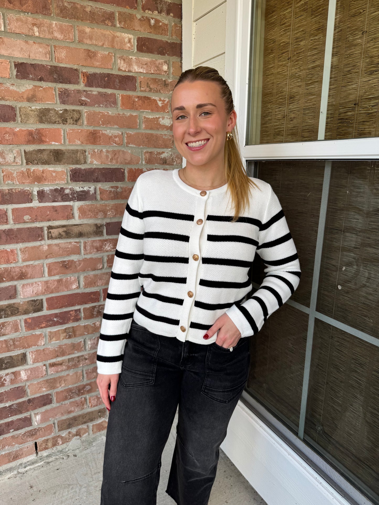 Hollen Striped Button Down Sweater